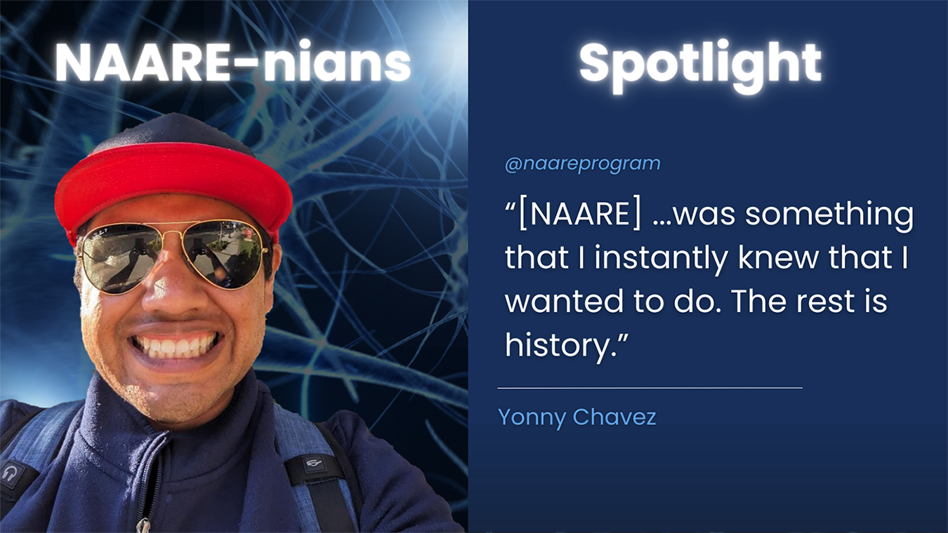 NAARE scholar Yonny Chavez and his quote.